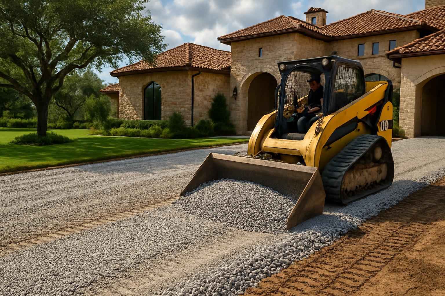 Driveway Base Prep in Ingram Texas