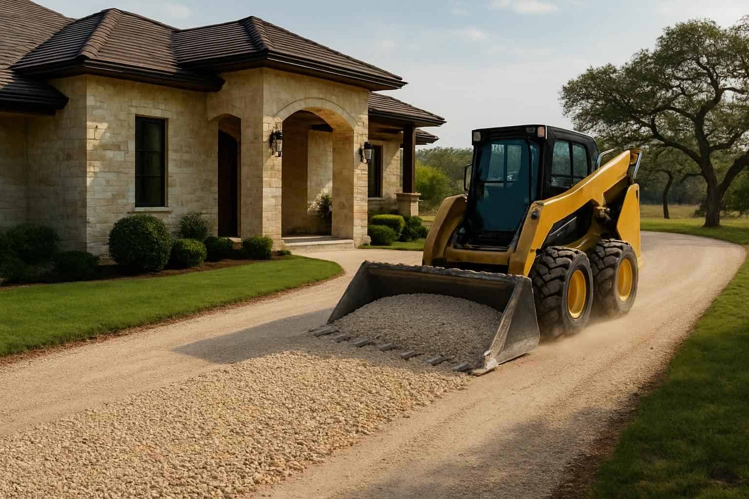 Driveway Base Prep in Johnson City Texas