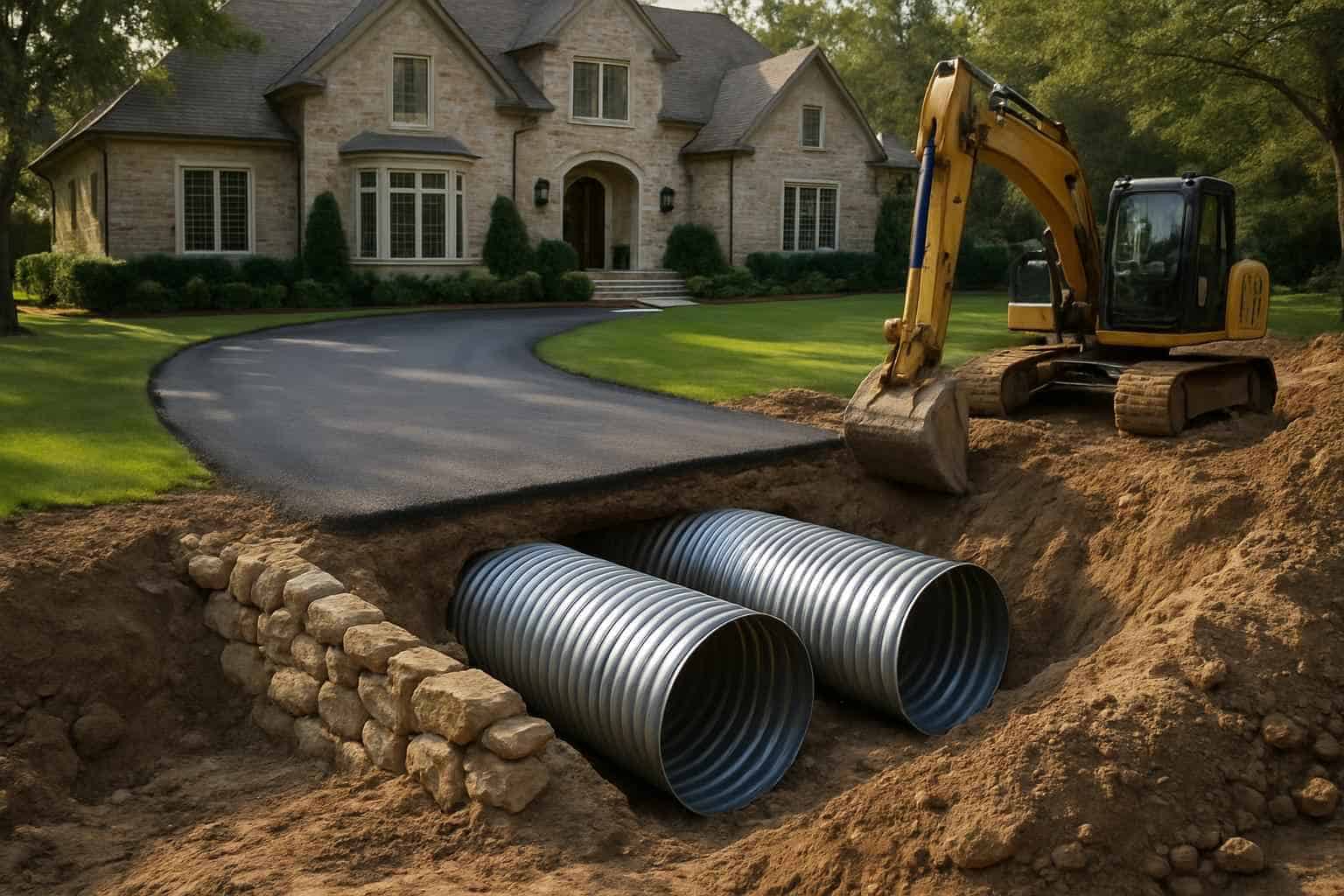 Driveway Culvert Replacement in Center Point Texas