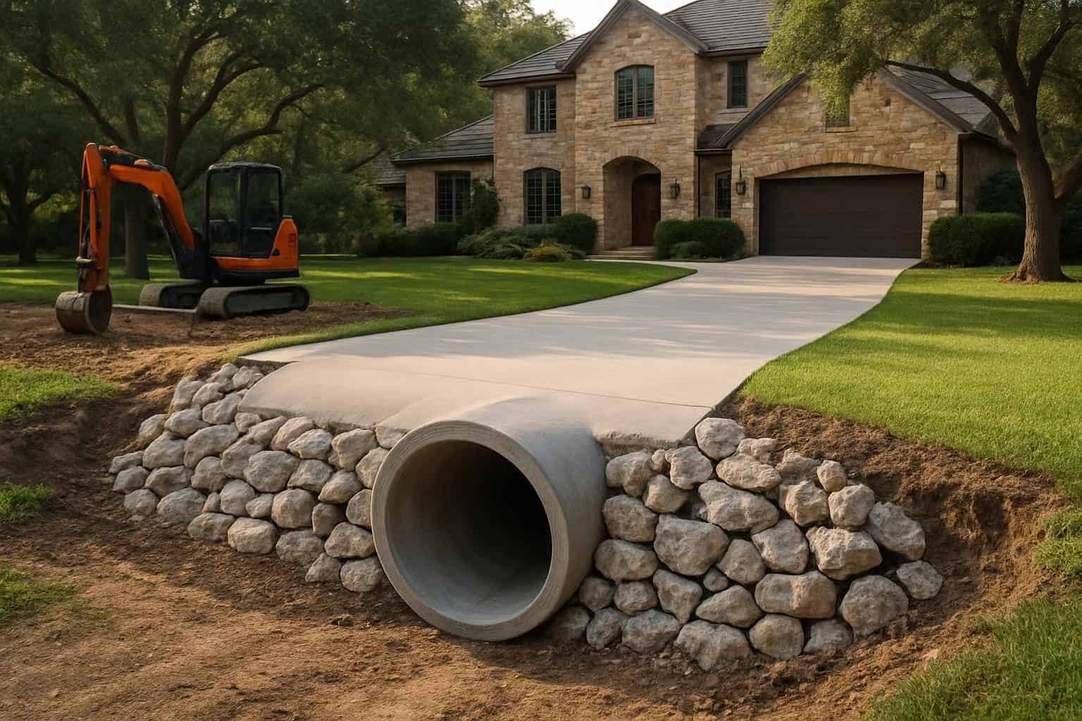 Driveway Culvert Replacement in Ingram Texas