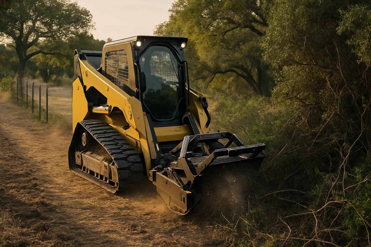 Fence Line Brush Clearing in Blanco Texas