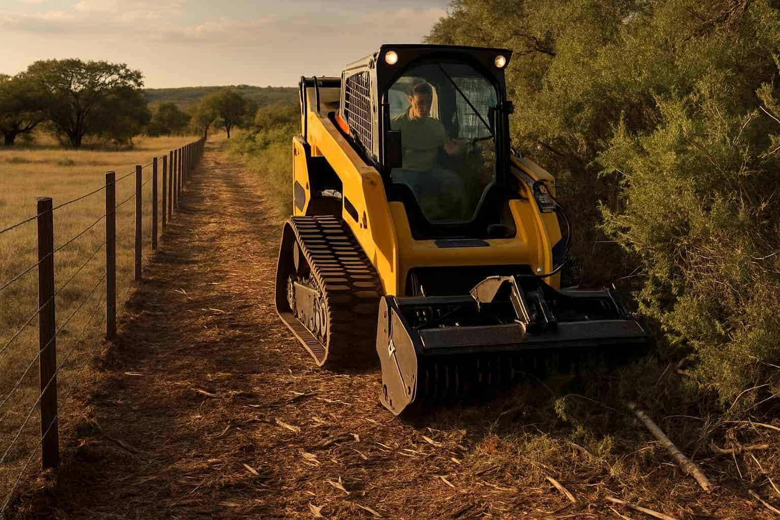 Fence Line Brush Clearing in Camp Verde Texas