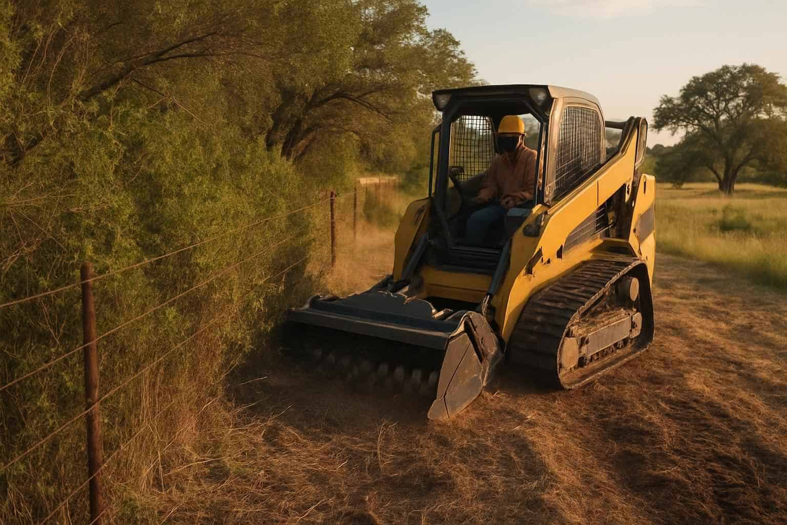 Fence Line Brush Clearing in Johnson City Texas