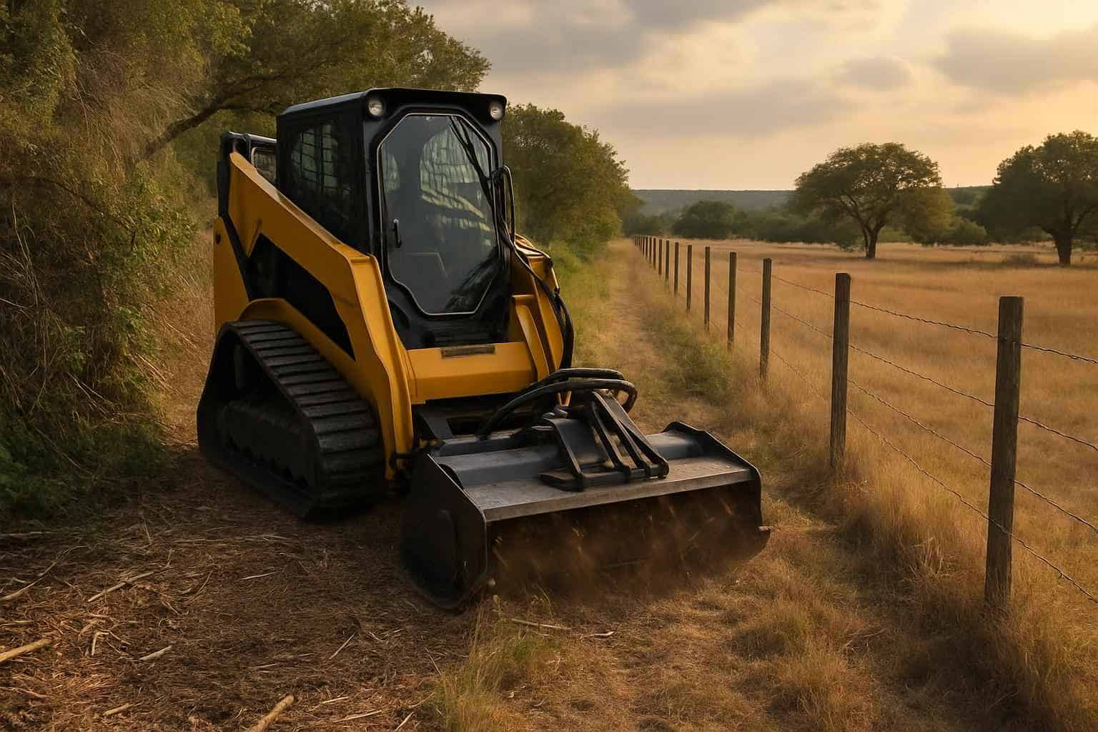 Fence Line Brush Clearing in Kendalia Texas