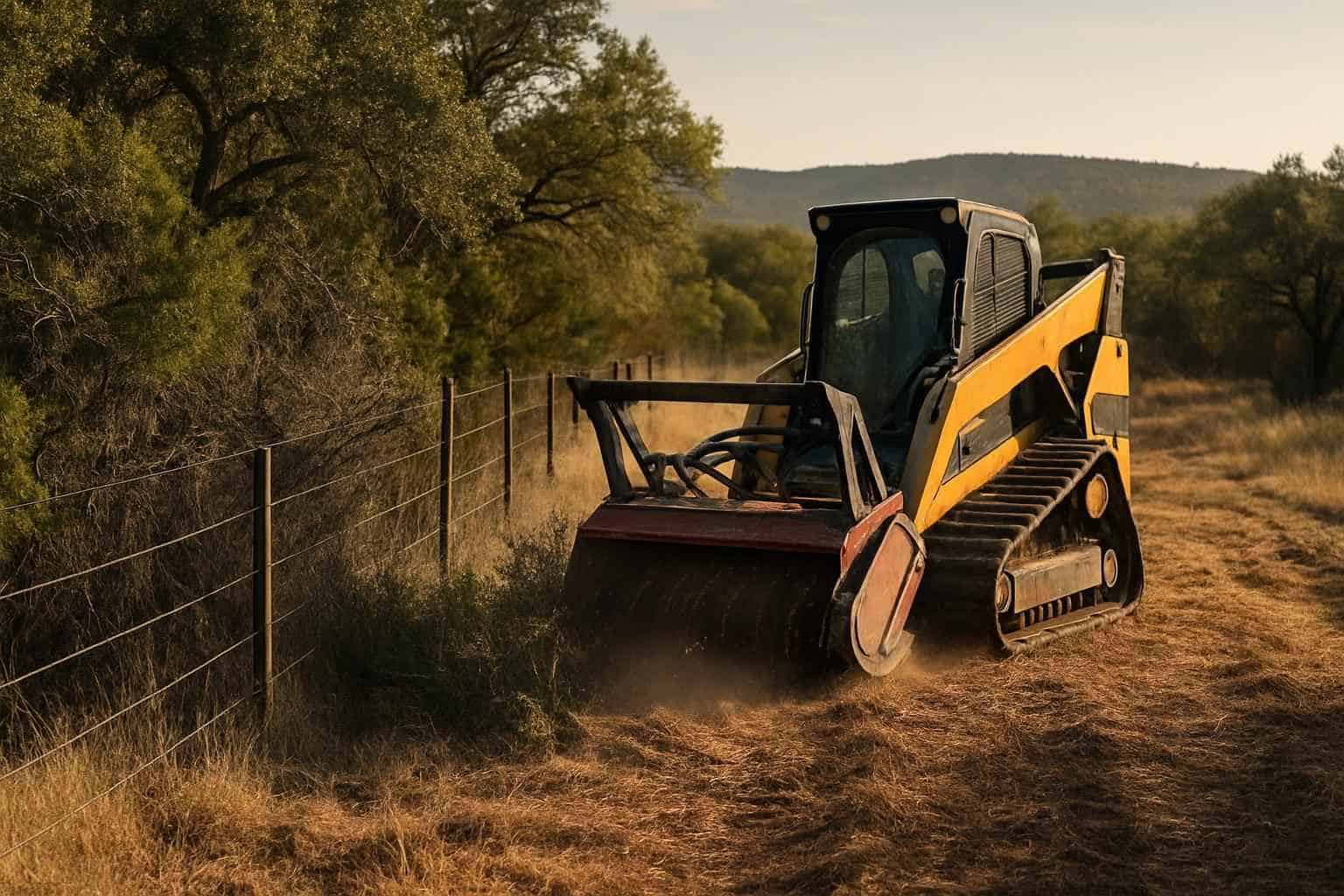 Fence Line Brush Clearing in Mountain Home Texas