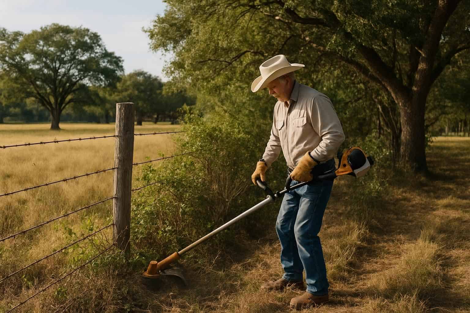 Fence Line Underbrush in Camp Verde Texas