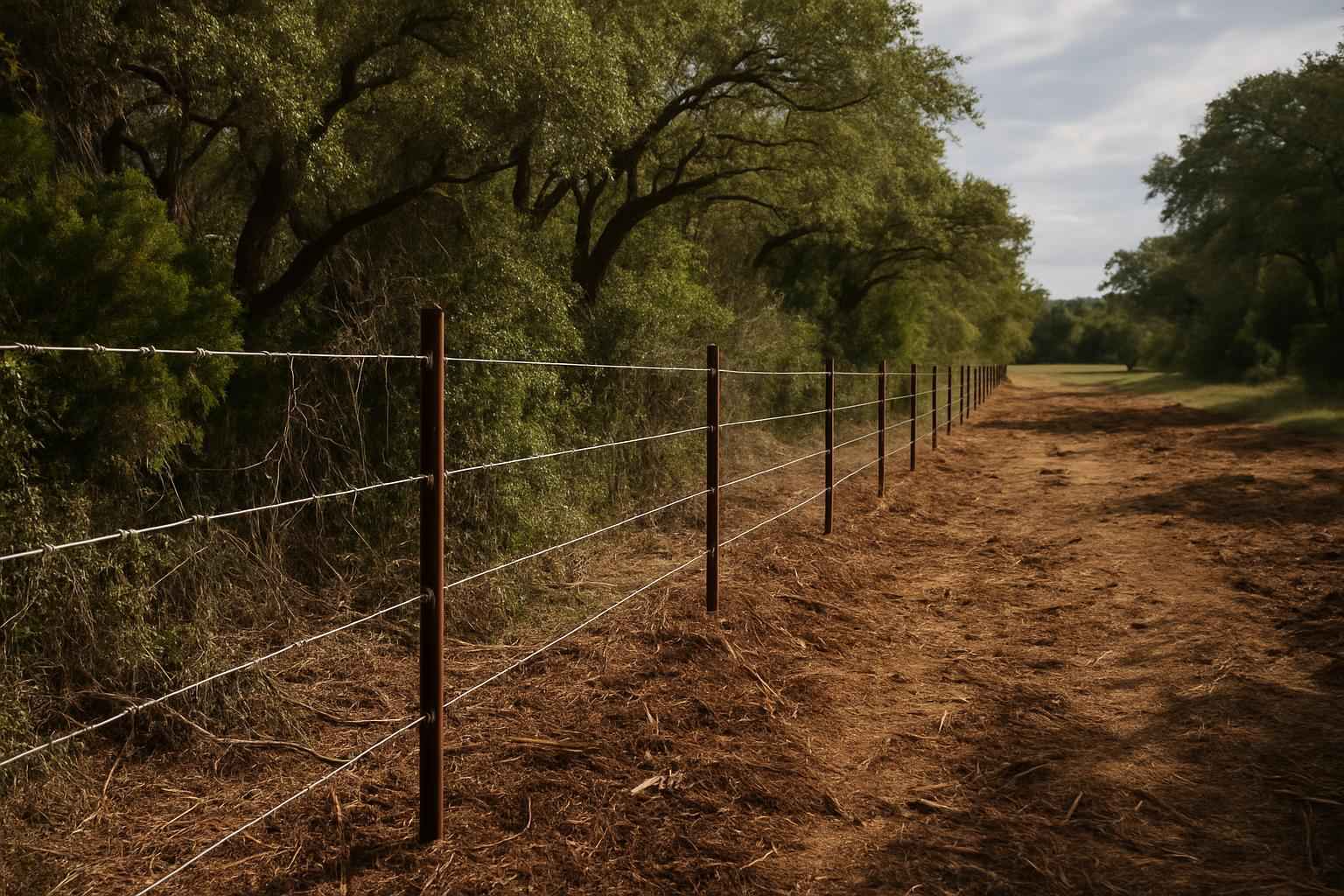 Fence Line Underbrush in Johnson City Texas