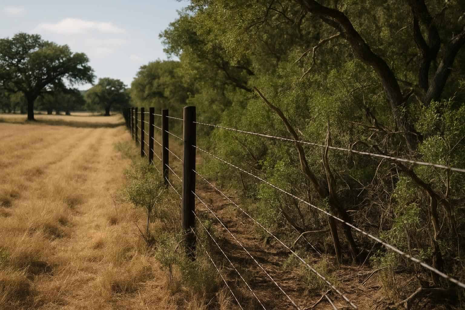 Fence Line Underbrush in Kendalia Texas