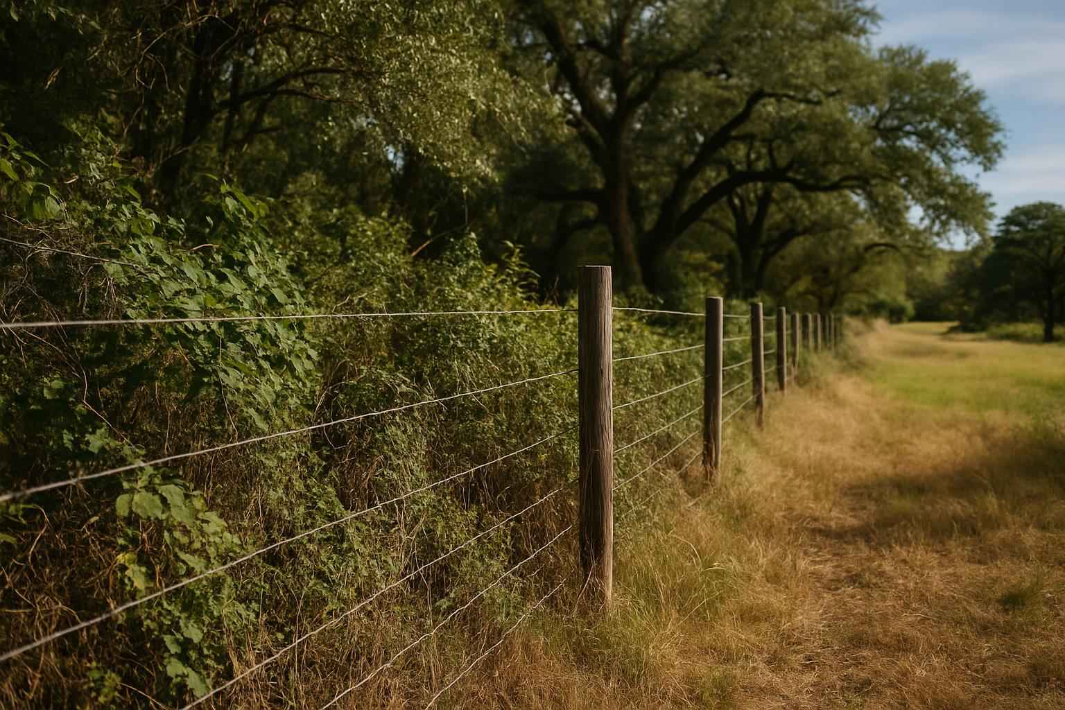 Fence Line Underbrush in Sisterdale Texas
