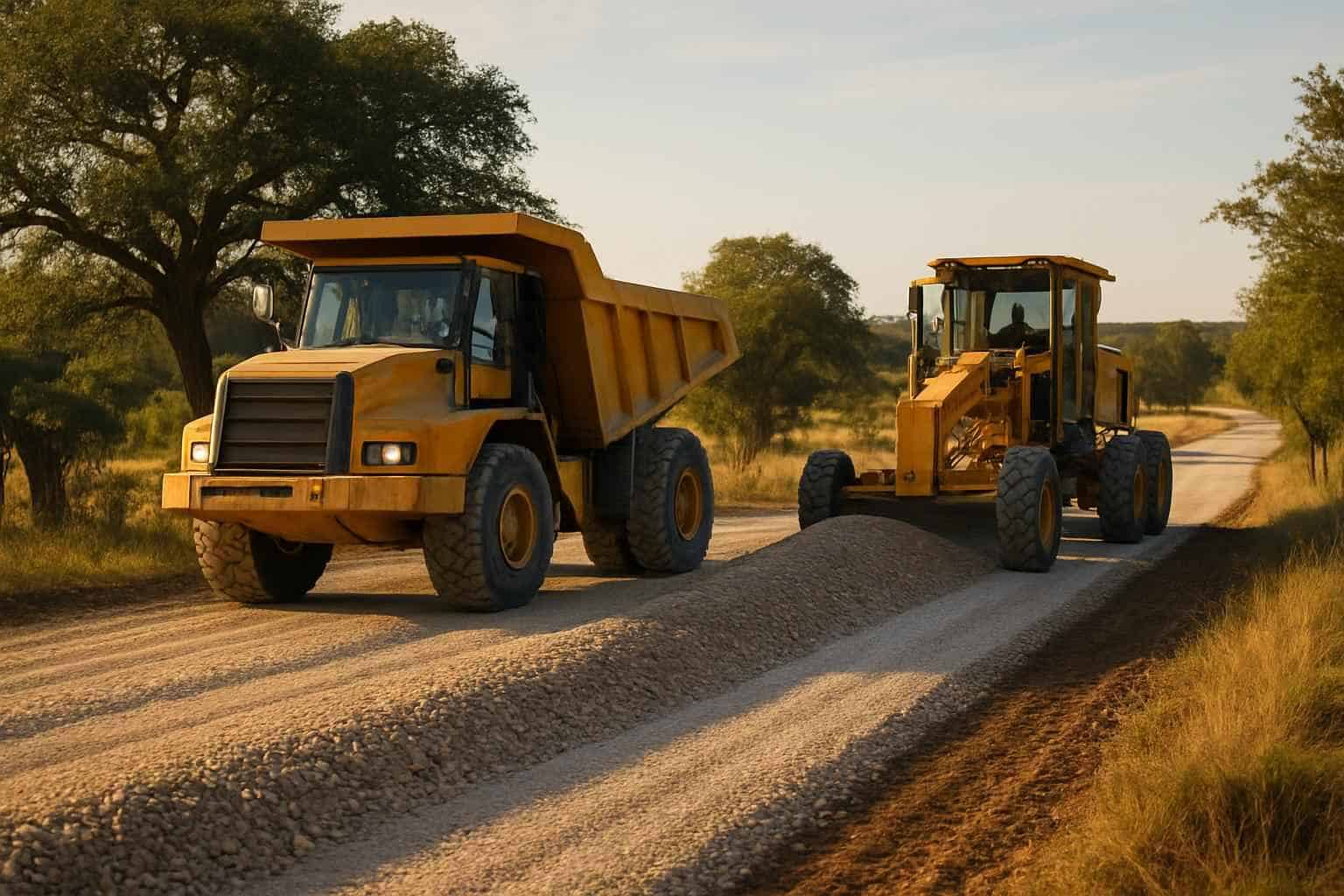 Gravel Road Building in Center Point Texas