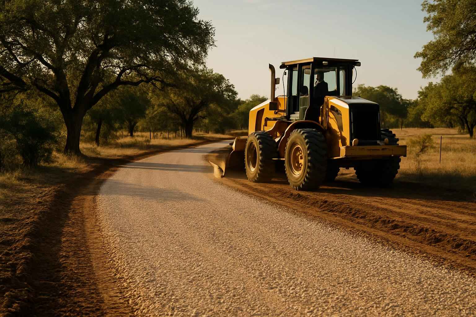 Gravel Road Building in Johnson City Texas
