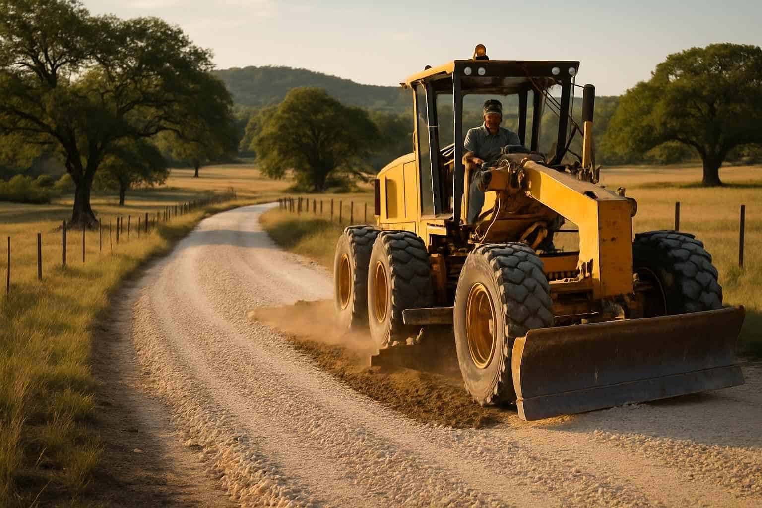 Gravel Road Building in Sisterdale Texas