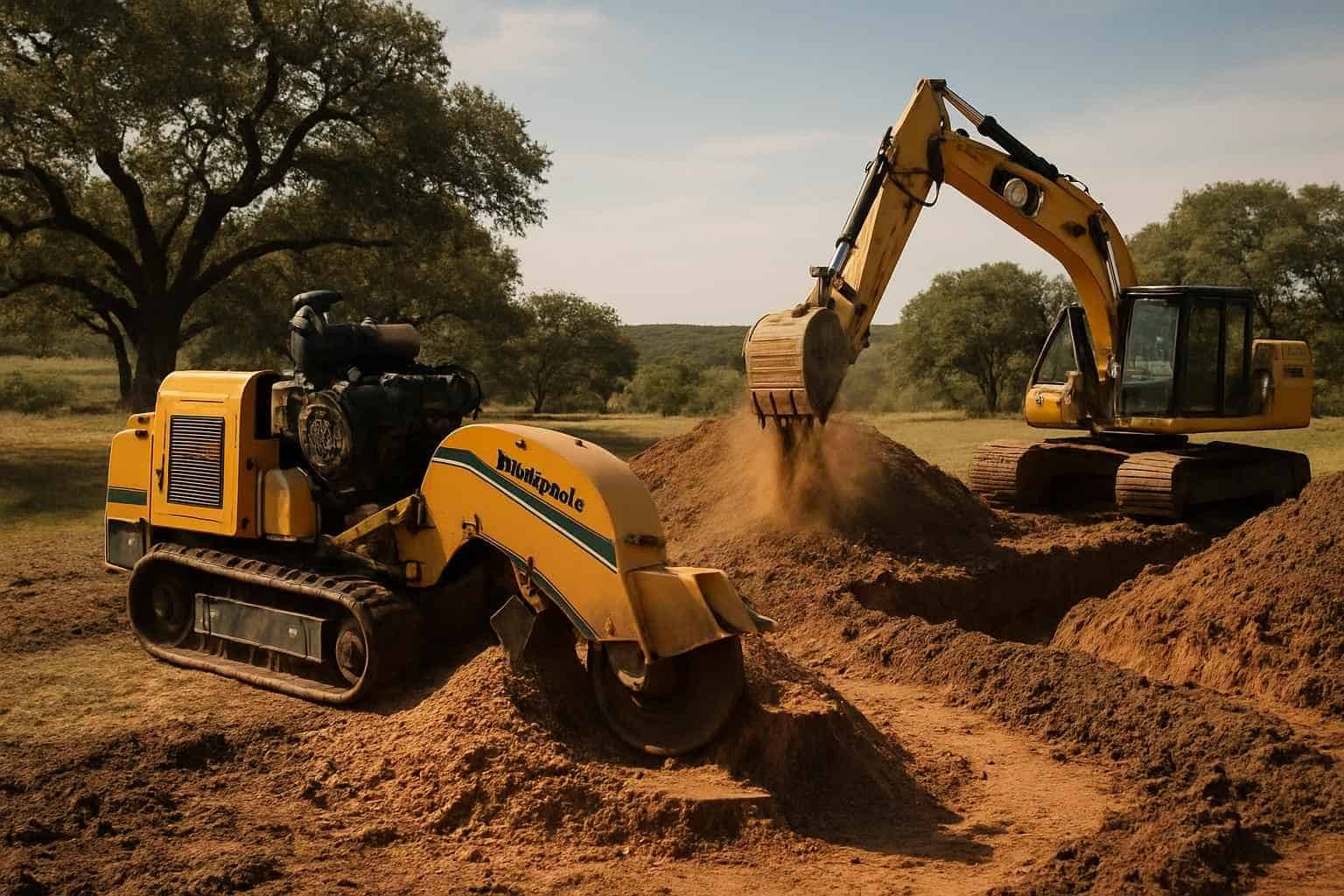 Grind and Backfill in Blanco Texas