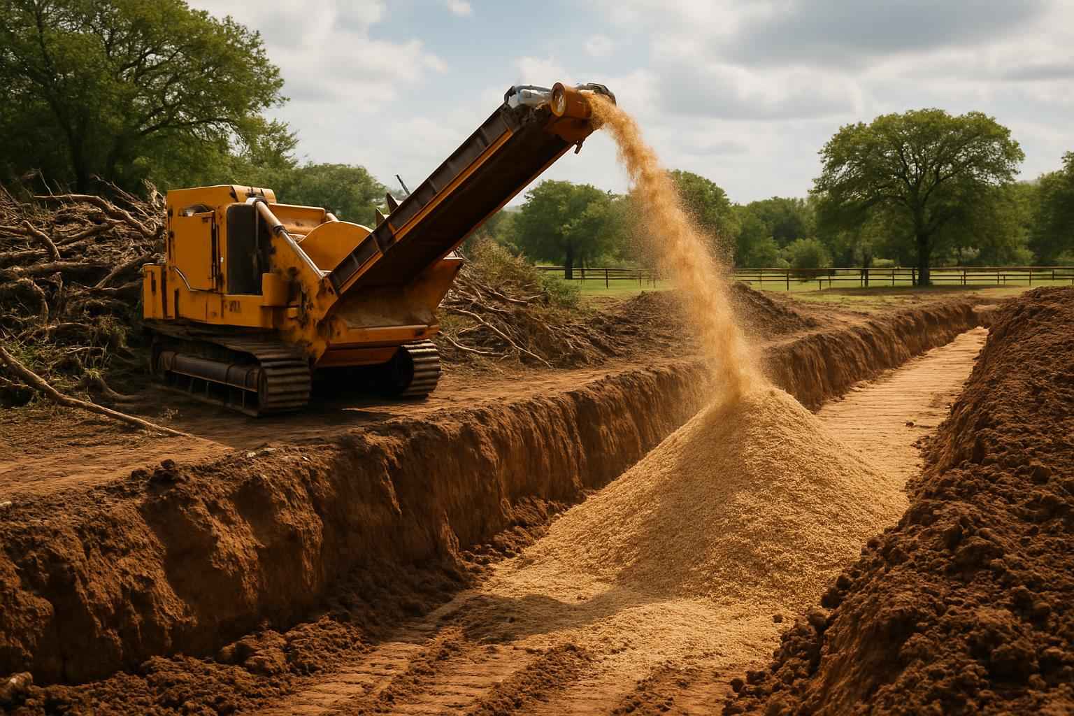 Grind and Backfill in Center Point Texas