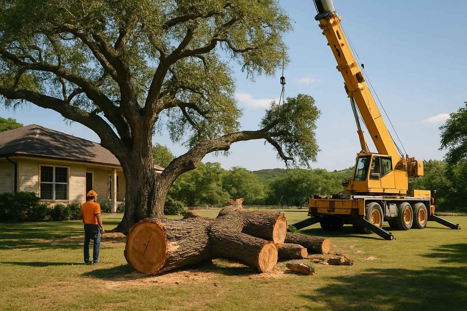 Large Tree Removal in Hunt Texas