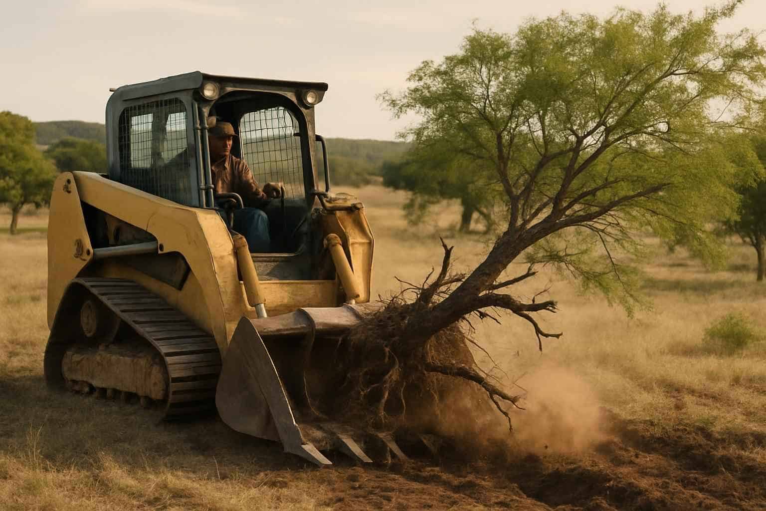 Mesquite Grubbing in Sisterdale Texas