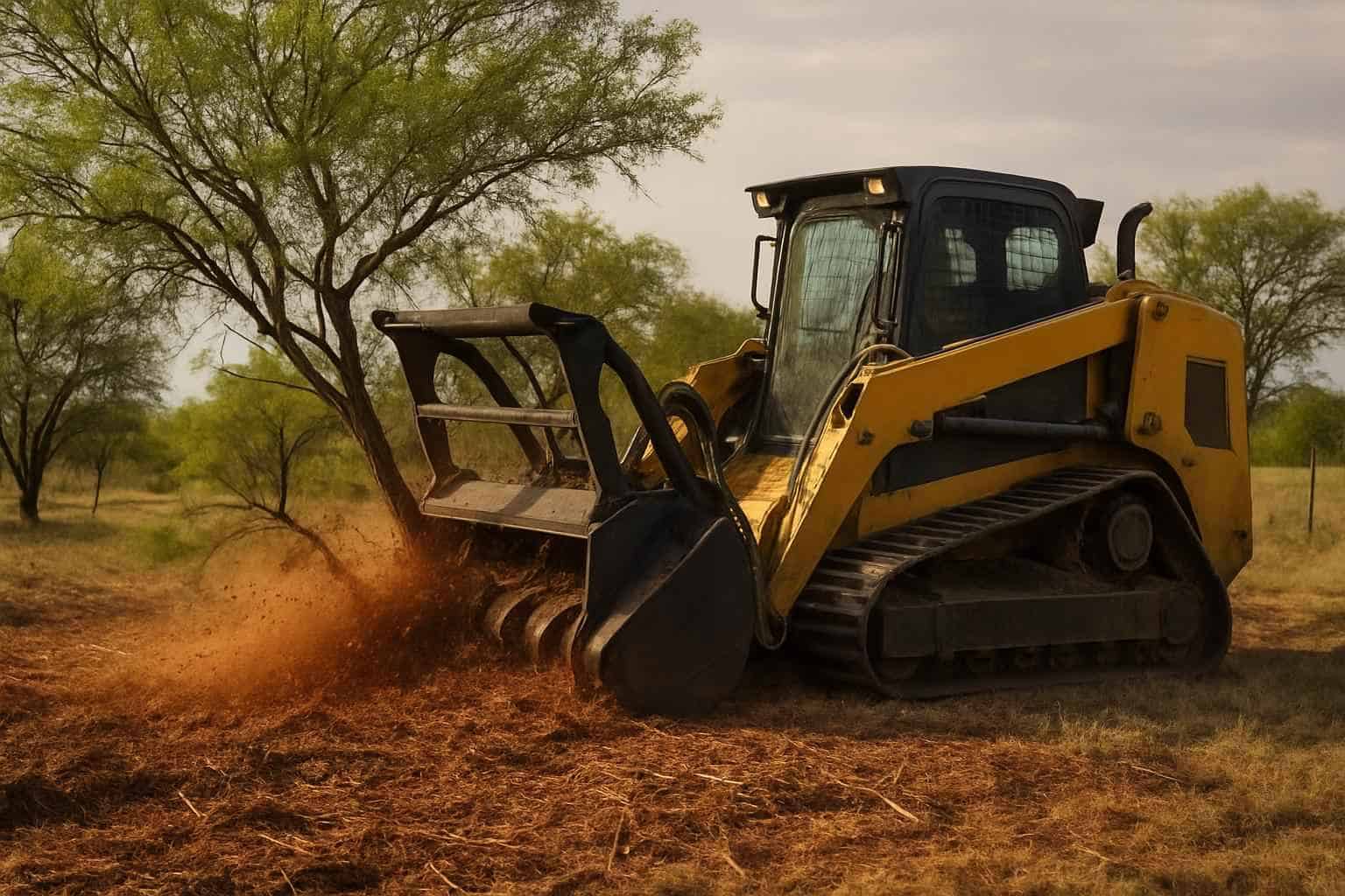Mesquite Mulching in Center Point Texas