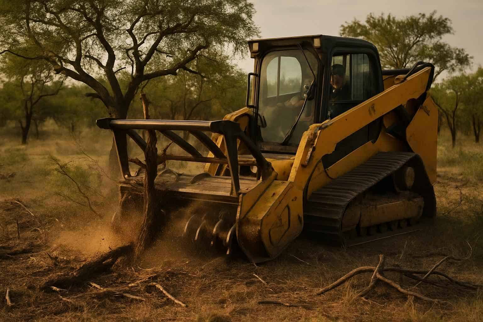 Mesquite Pasture Clearing in Center Point Texas