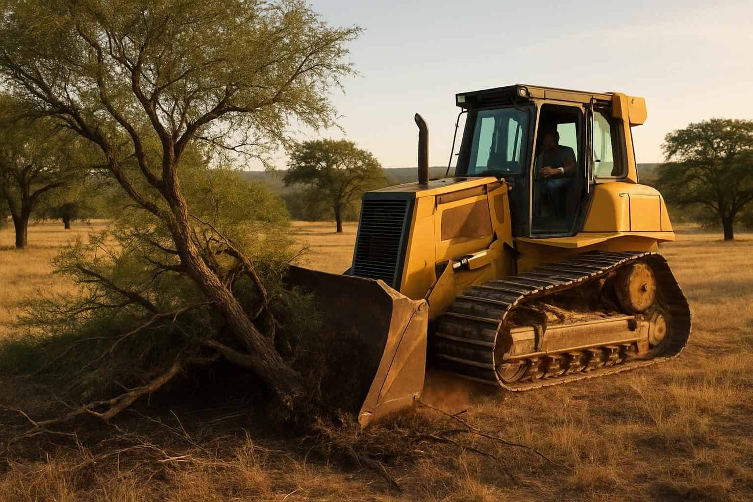 Mesquite Pasture Clearing in Sisterdale Texas
