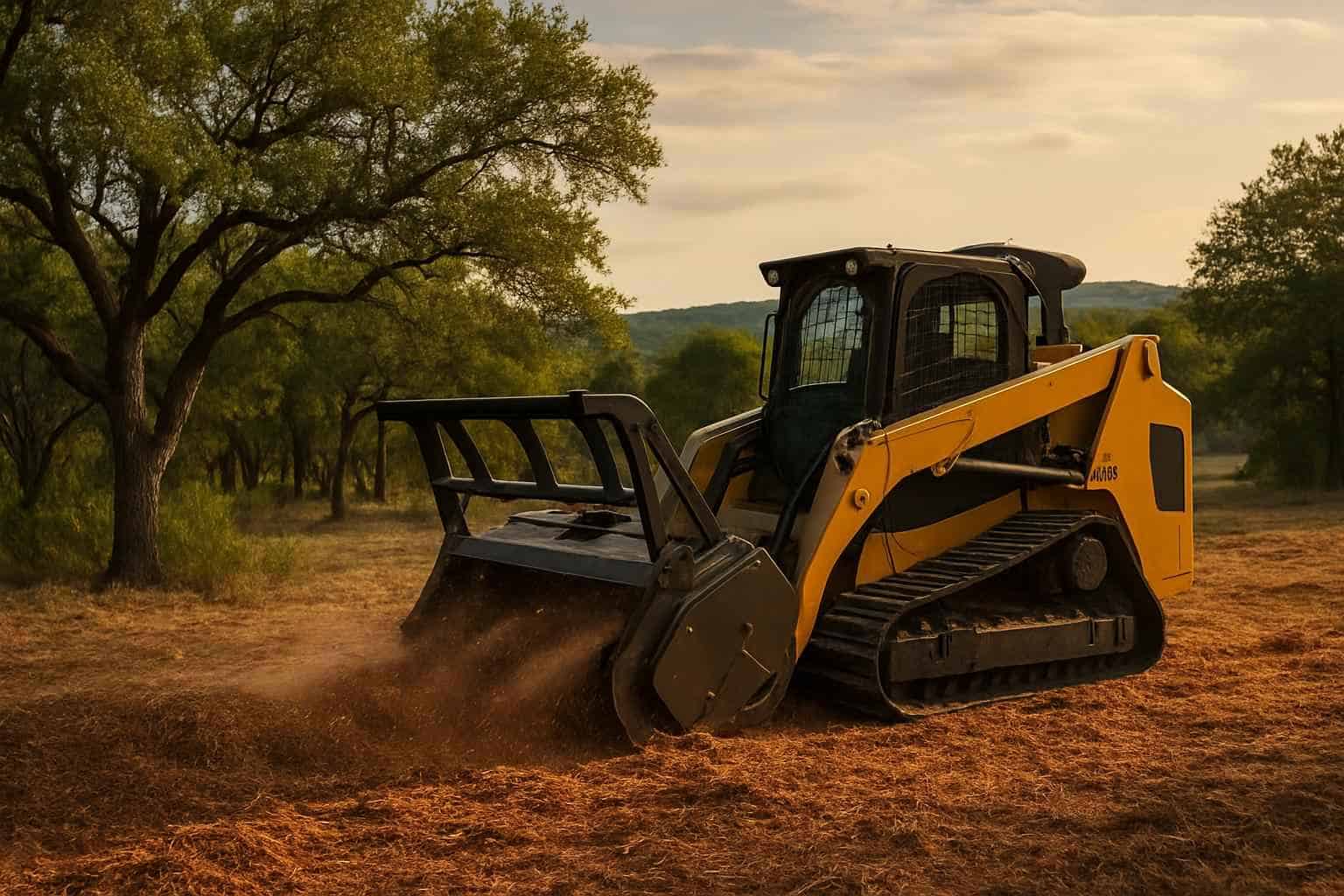 Mulching for Lot Prep in Hunt Texas