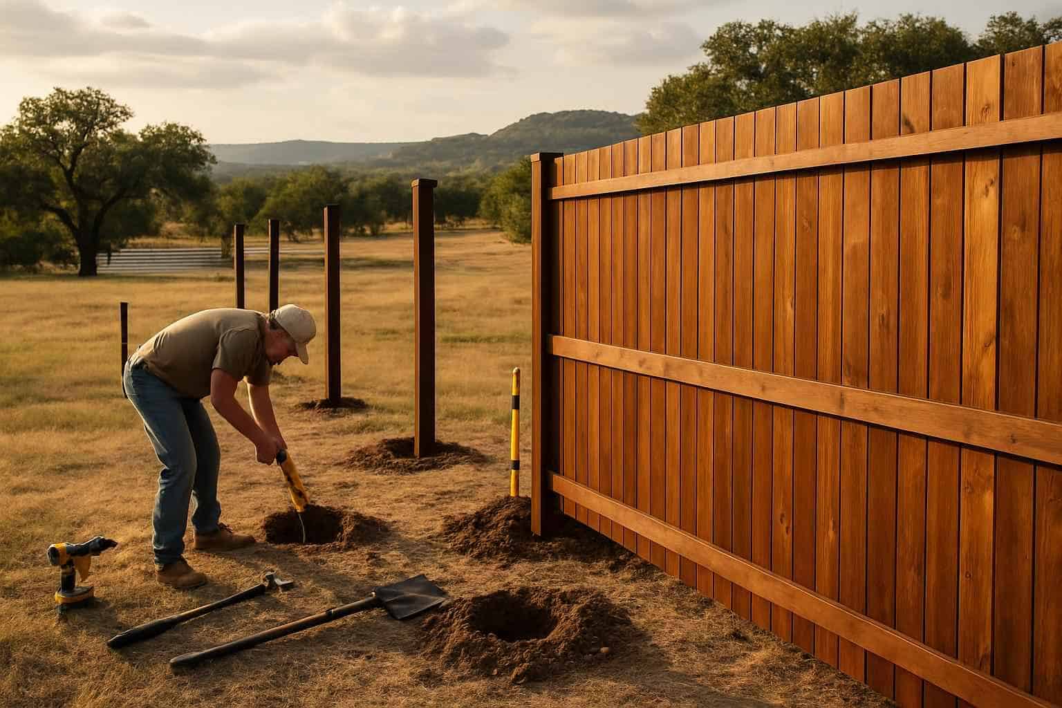 New Fence Installation Prep in Camp Verde Texas