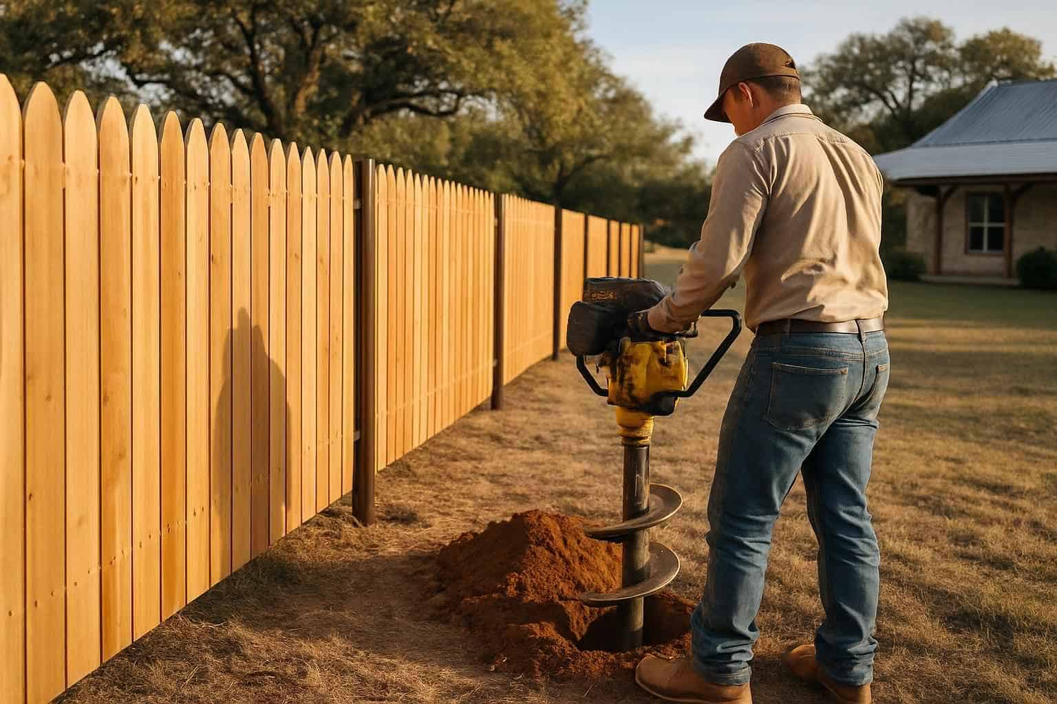 New Fence Installation Prep in Center Point Texas