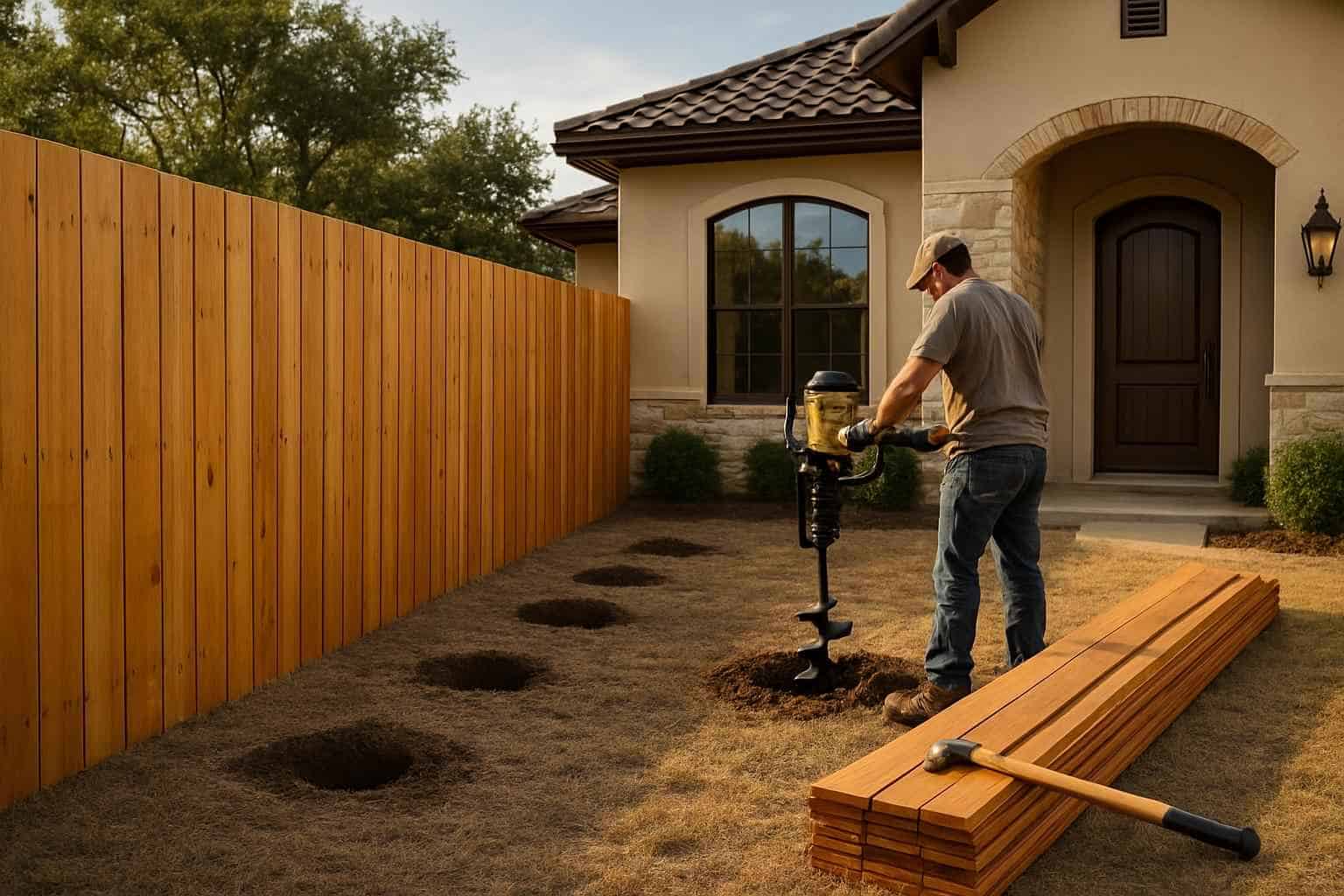 New Fence Installation Prep in Johnson City Texas