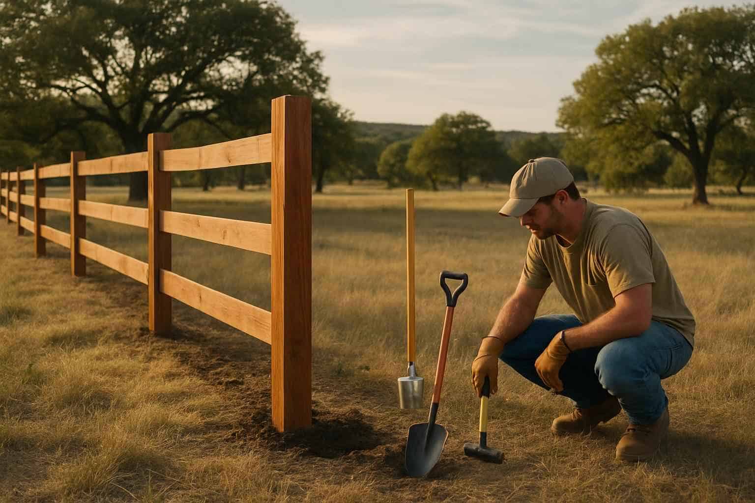 New Fence Installation Prep in Kendalia Texas