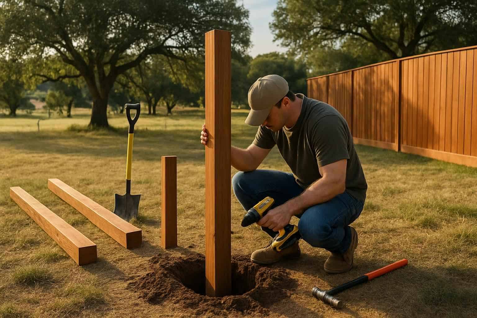 New Fence Installation Prep in Sisterdale Texas