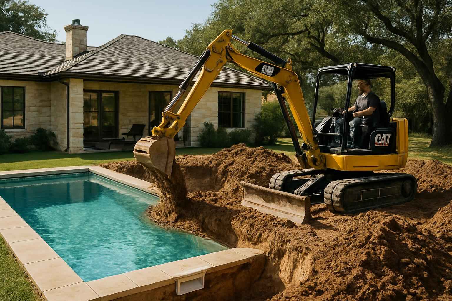 New Pool Dig In Center Point Texas
