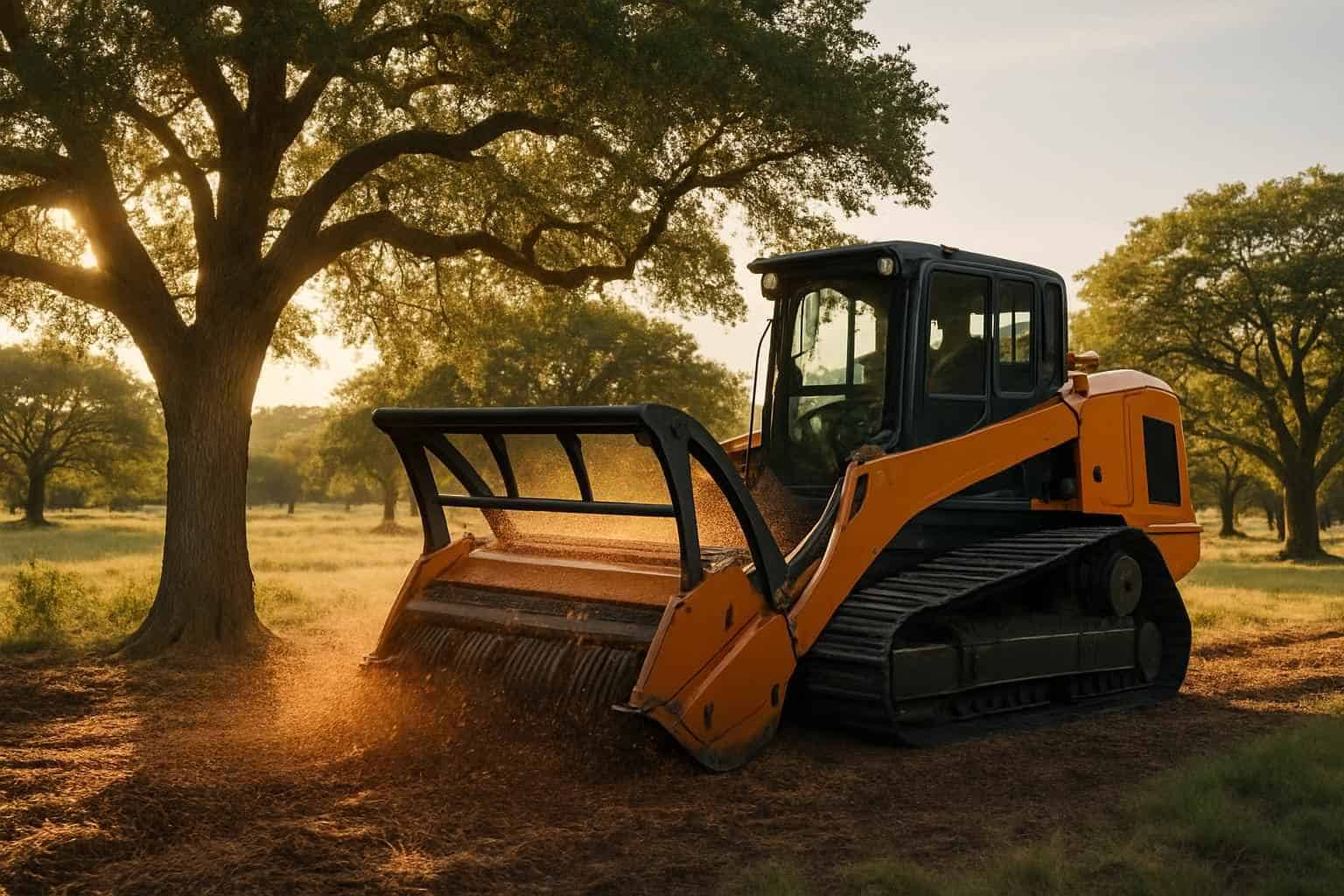 Oak Mulching in Hunt Texas