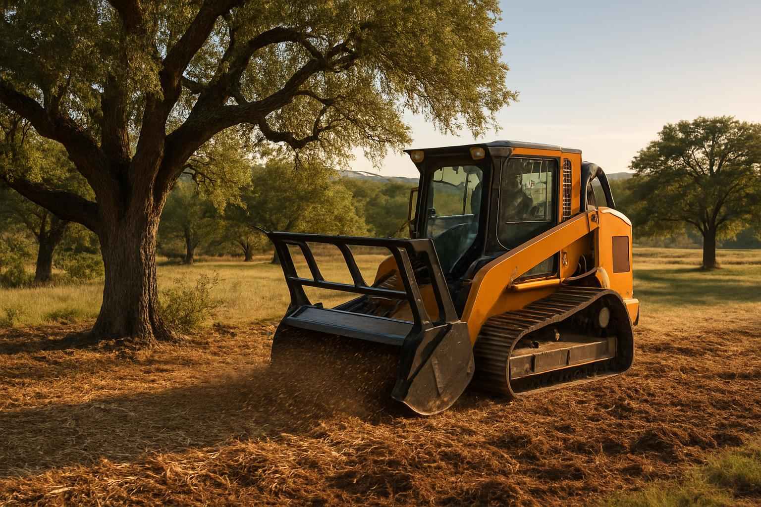Oak Mulching in Ingram Texas