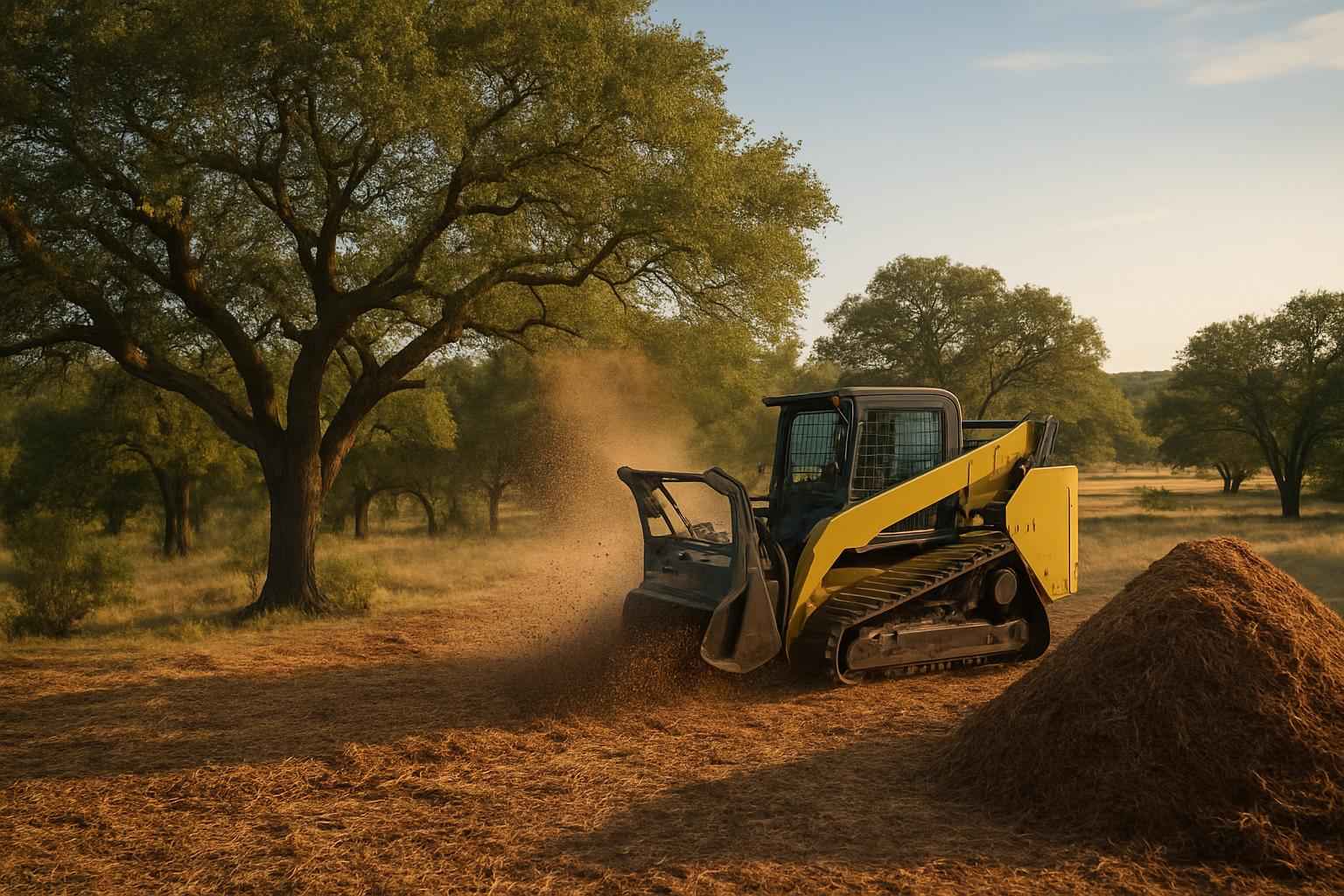 Oak Mulching in Johnson City Texas