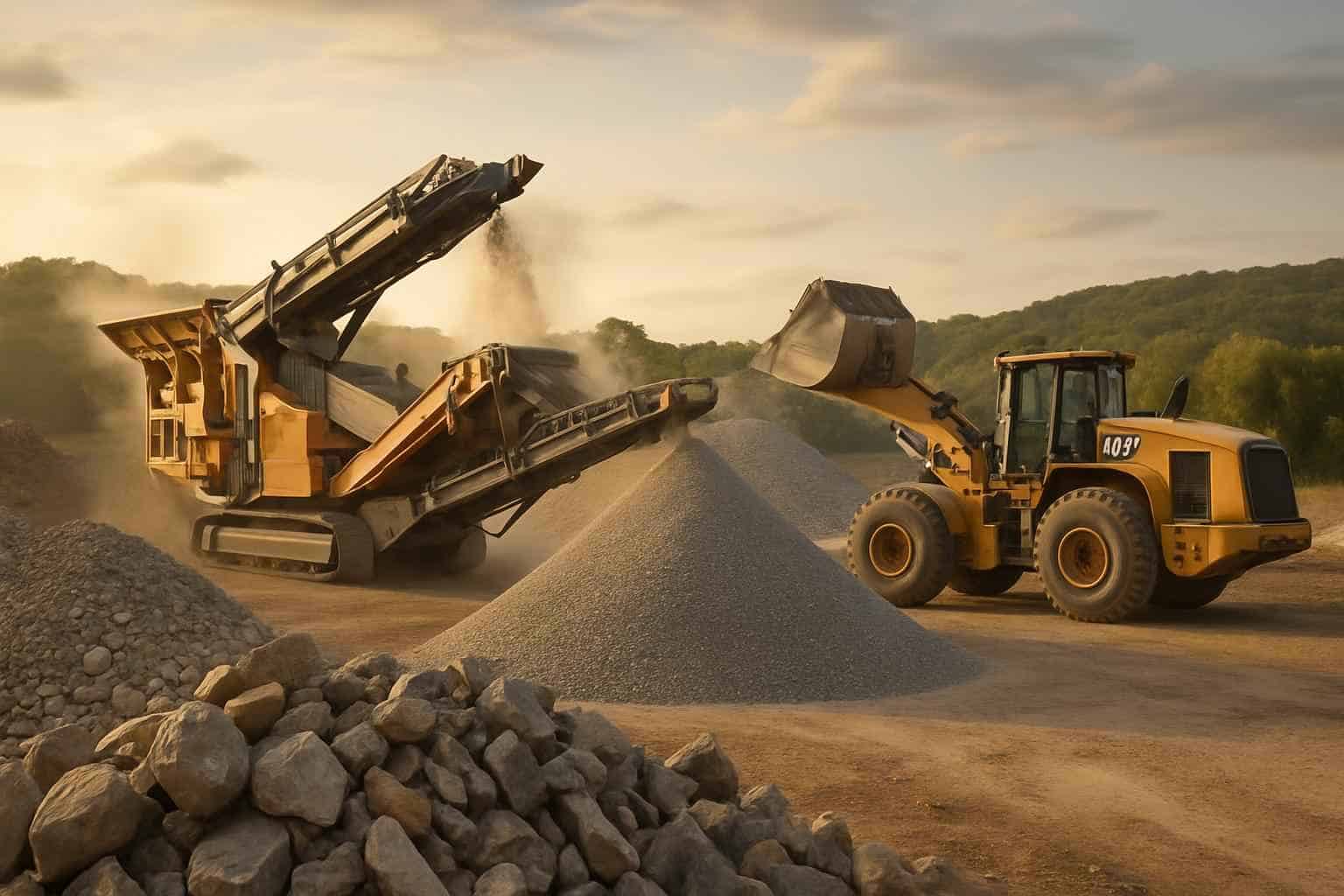 On Site Rock Crushing in Blanco Texas