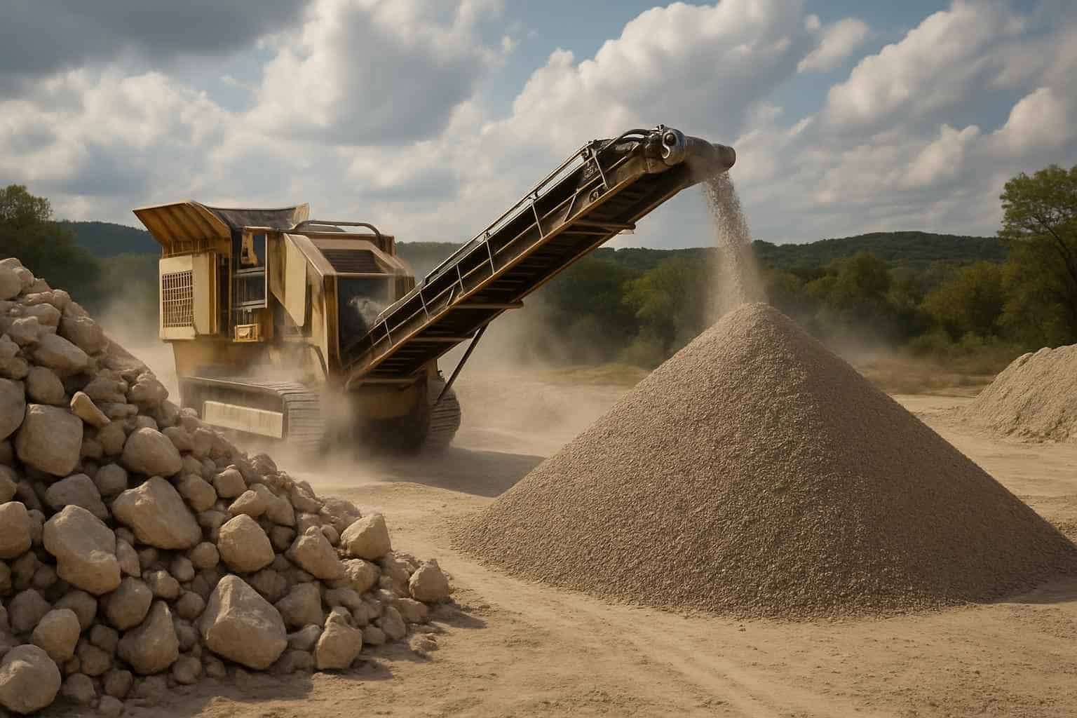 On Site Rock Crushing in Center Point Texas