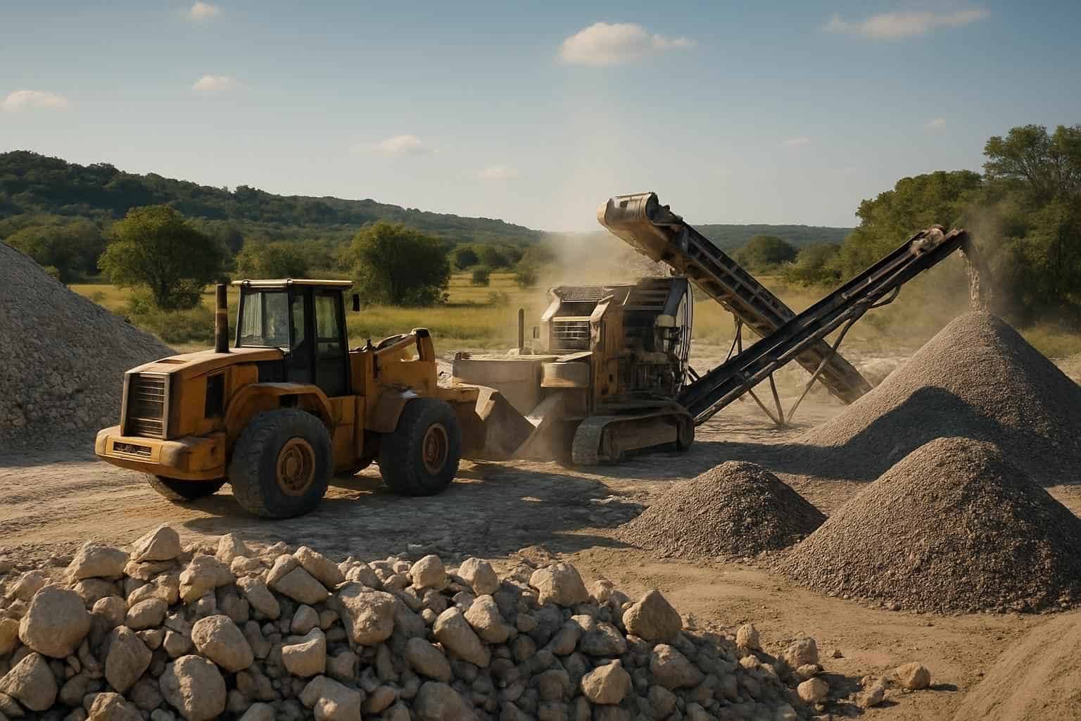 On Site Rock Crushing in Kendalia Texas