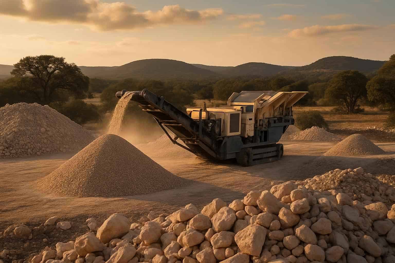 On Site Rock Crushing in Mountain Home Texas
