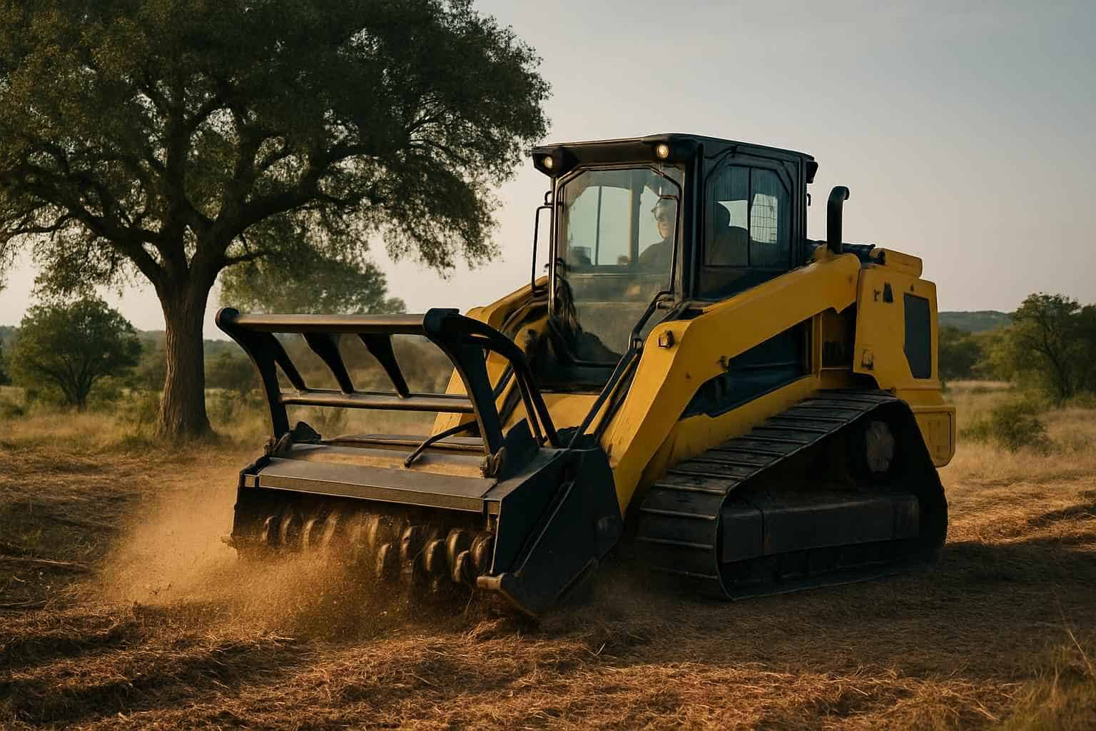 One Pass Mulching in Blanco Texas