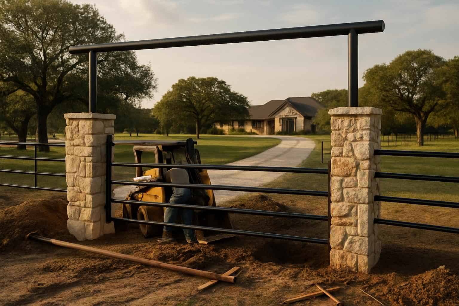 Pipe Entrance Construction in Sisterdale Texas