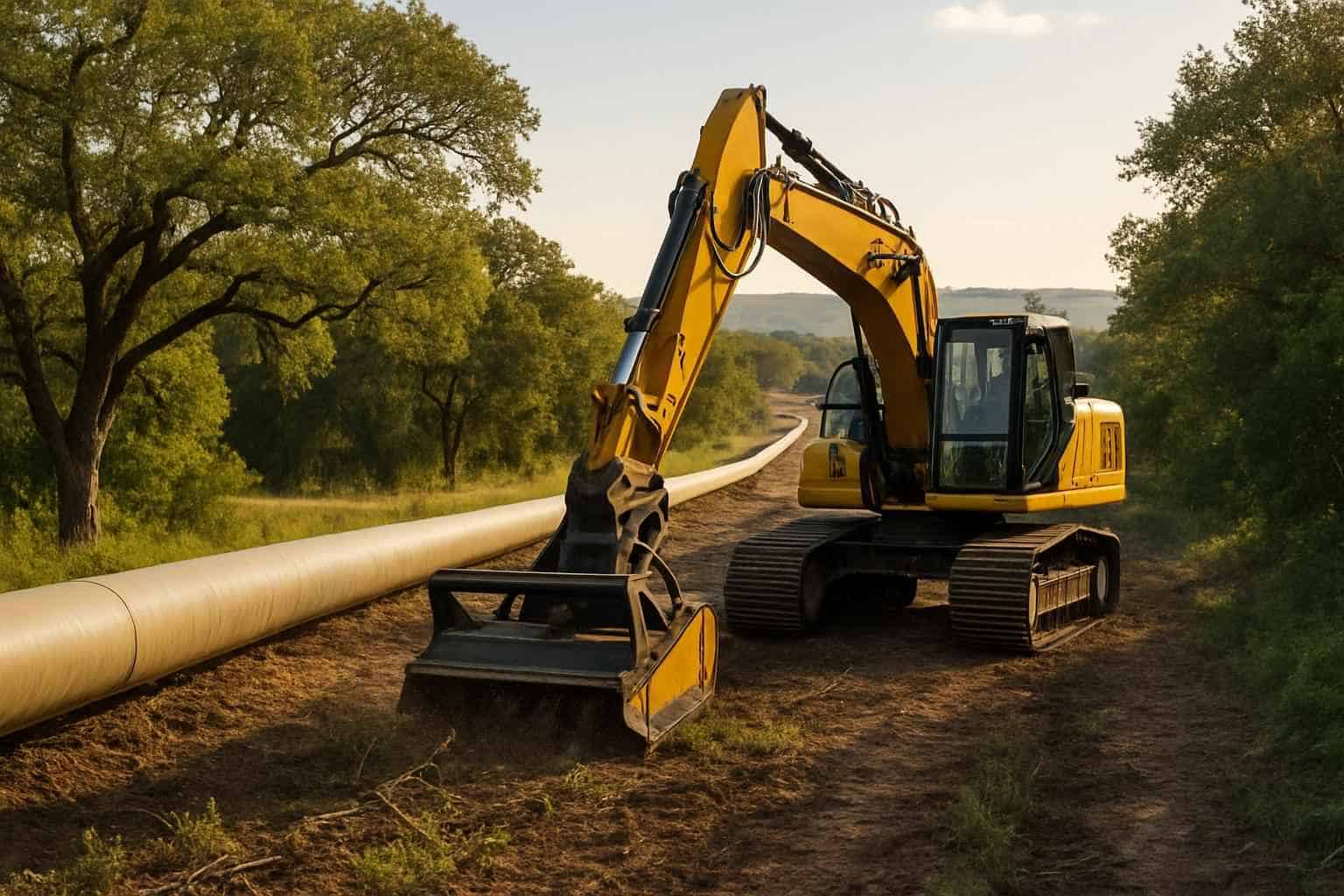 Pipeline ROW Clearing in Center Point Texas