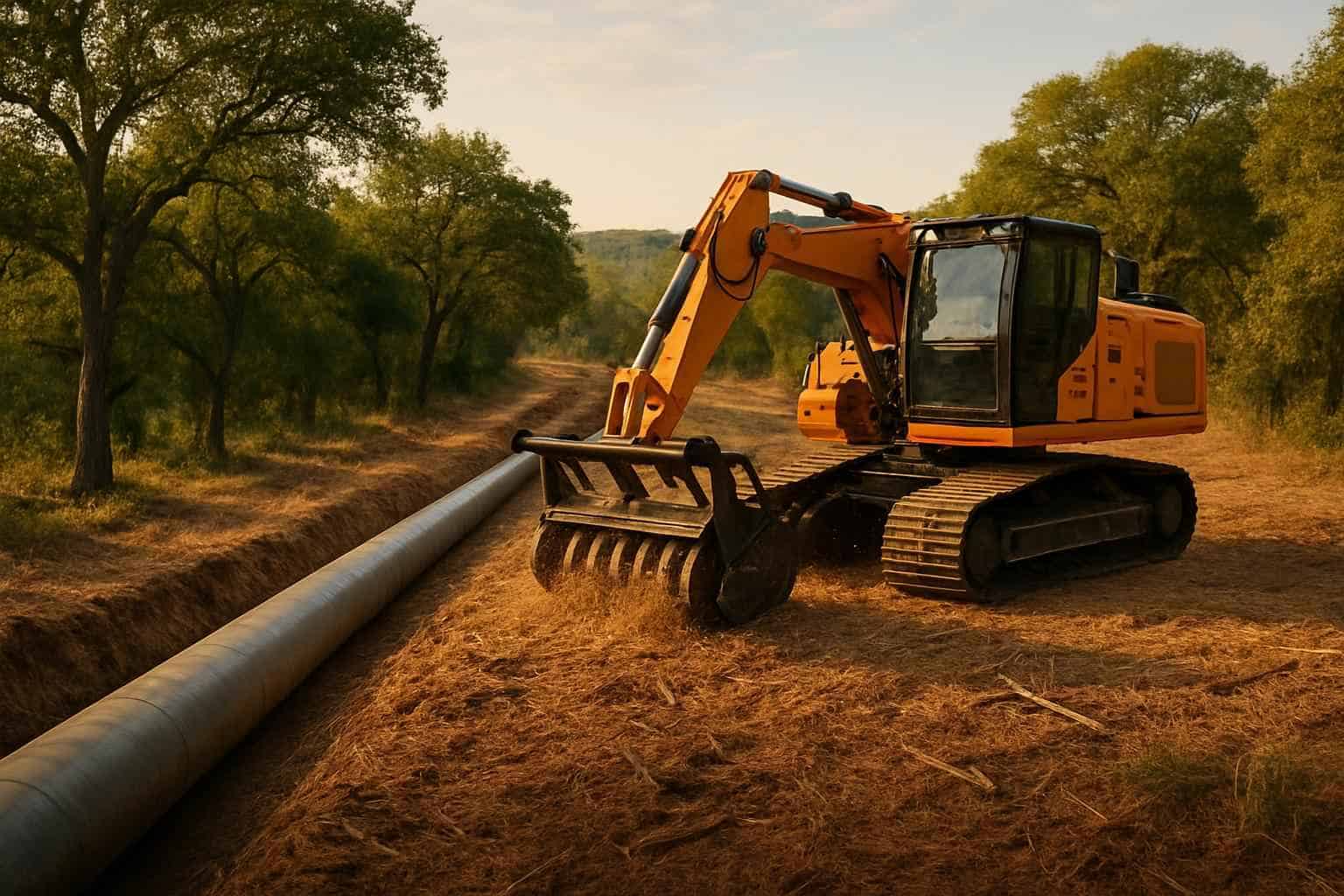 Pipeline ROW Clearing in Ingram Texas