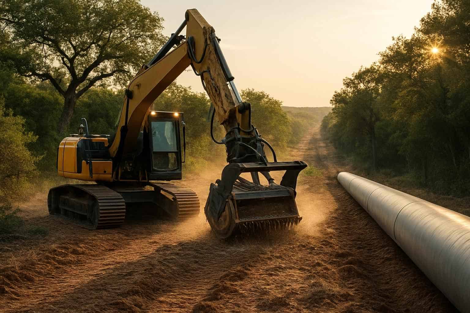 Pipeline ROW Clearing in Kendalia Texas