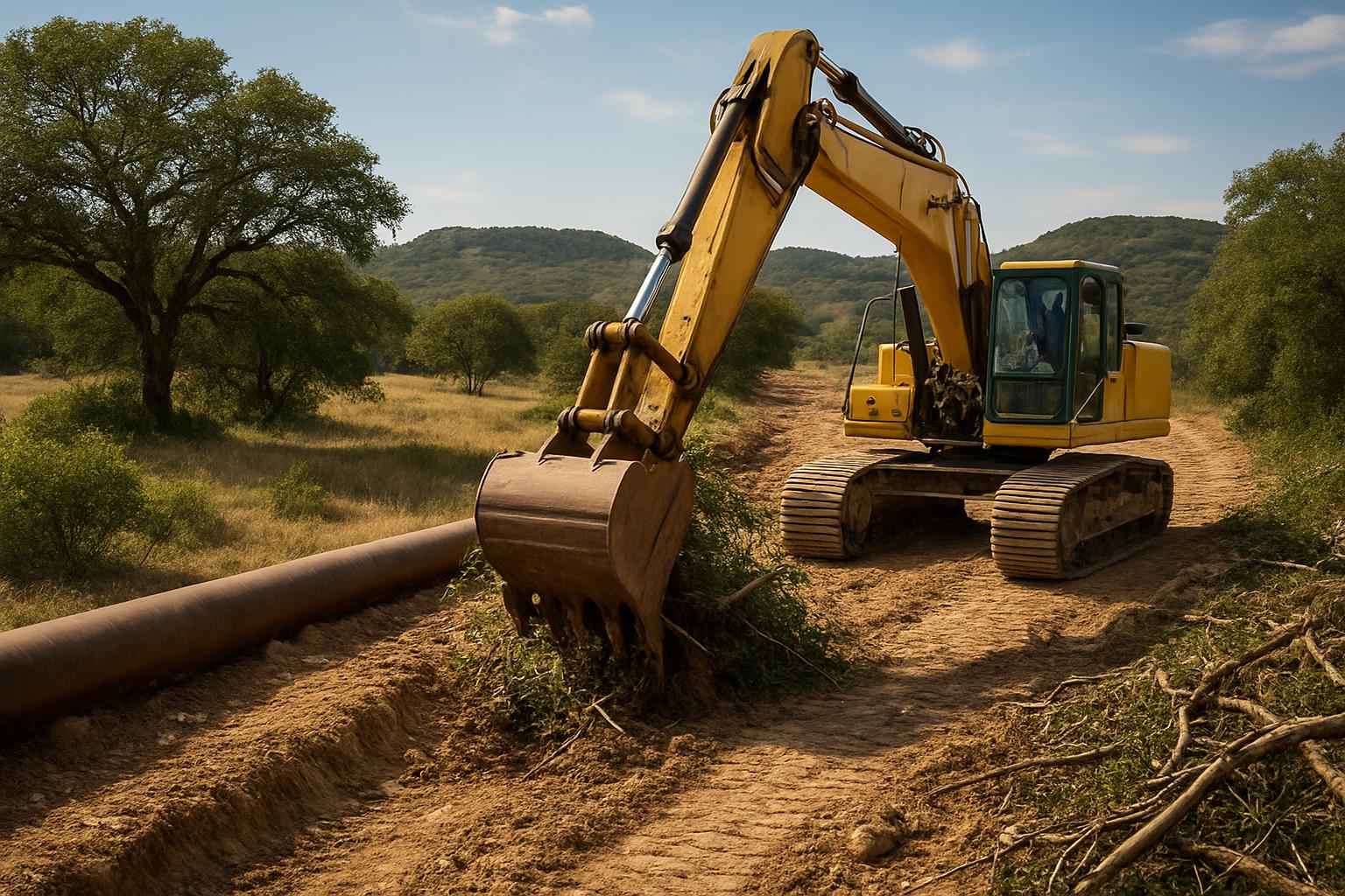 Pipeline ROW Clearing in Sisterdale Texas