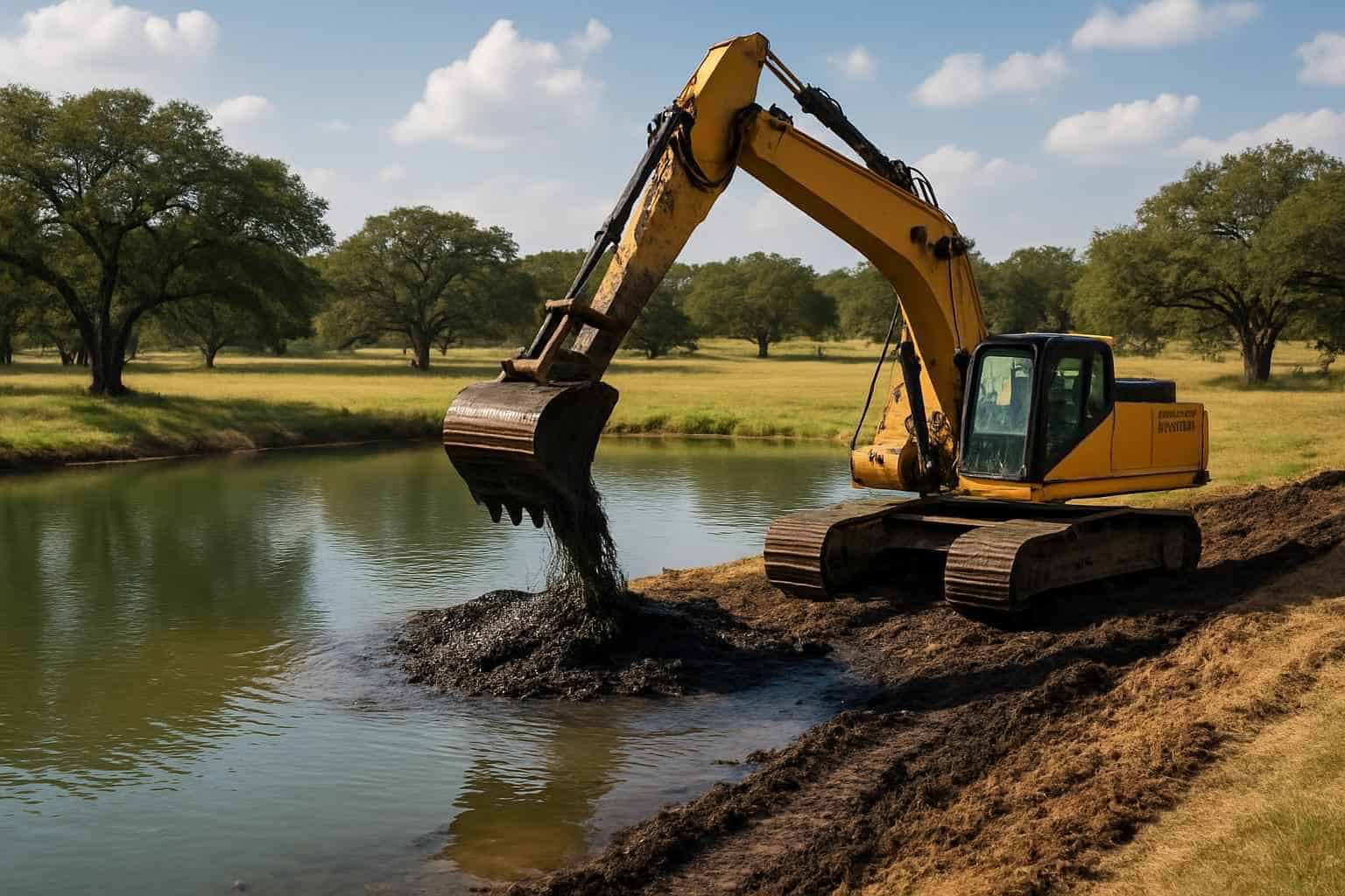 Pond Dredging and Silt Removal in Blanco Texas