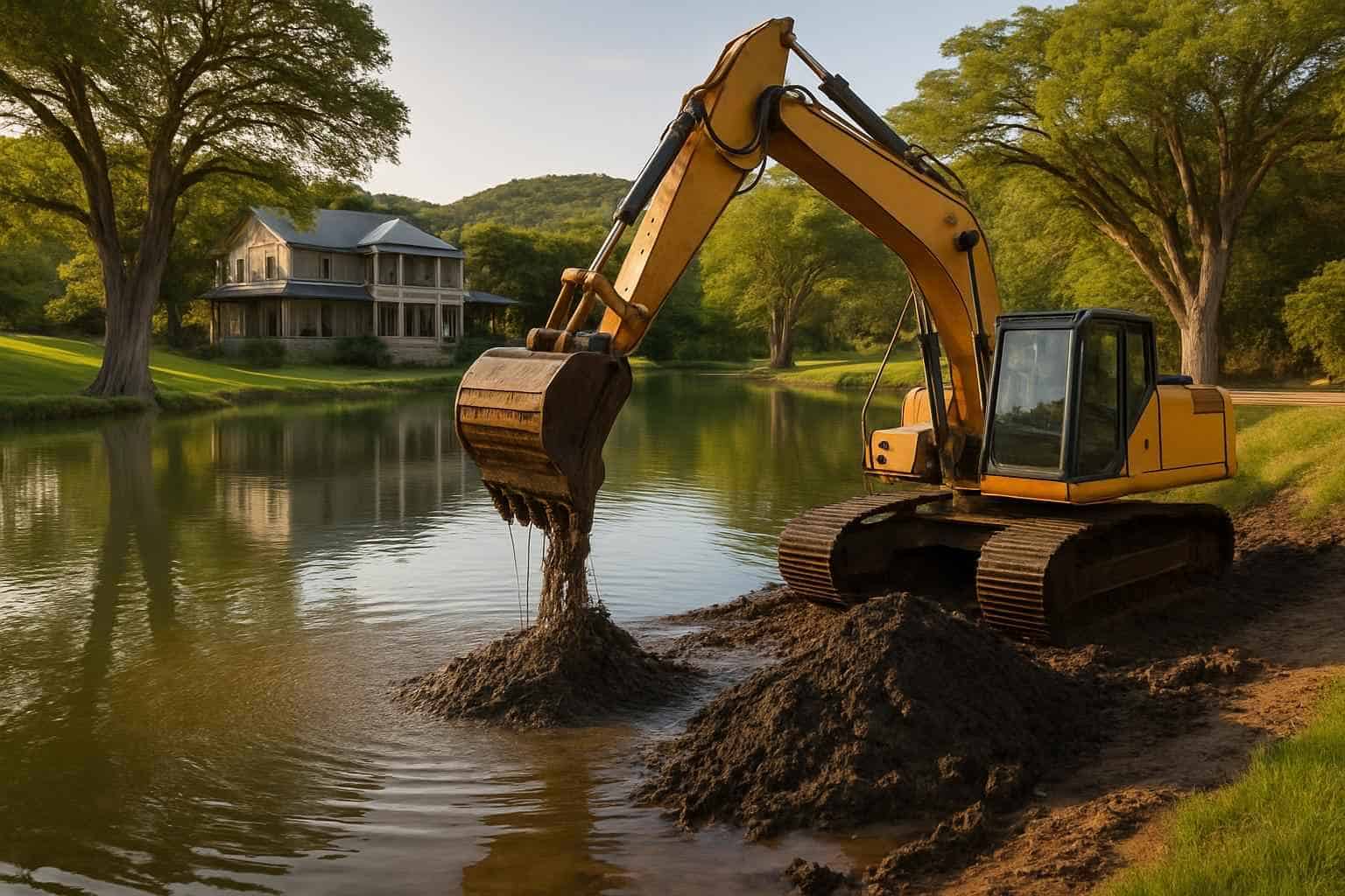 Pond Dredging and Silt Removal in Ingram Texas