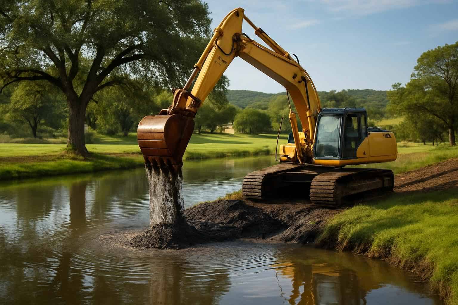 Pond Dredging and Silt Removal in Sisterdale Texas