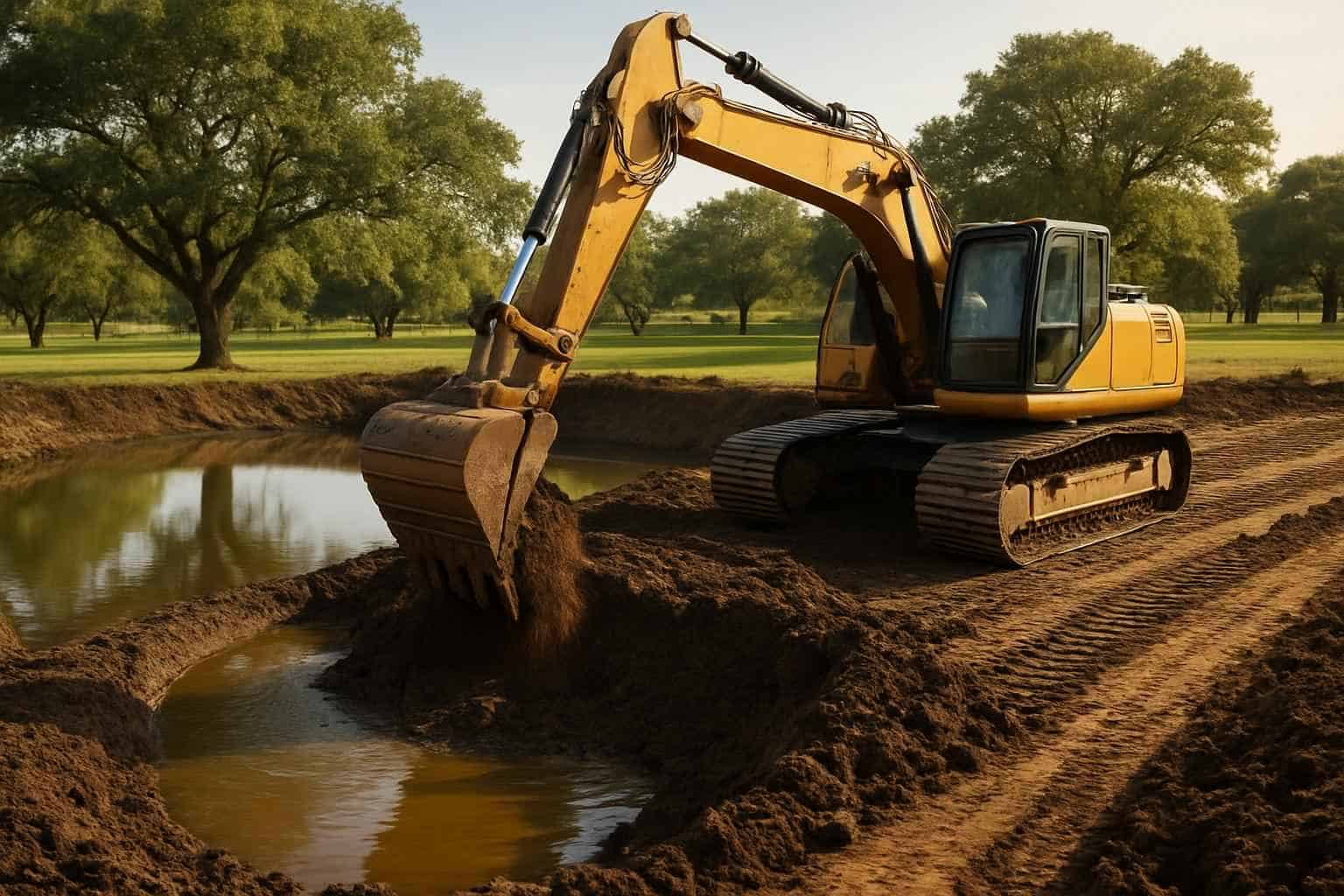 Pond Excavation in Center Point Texas