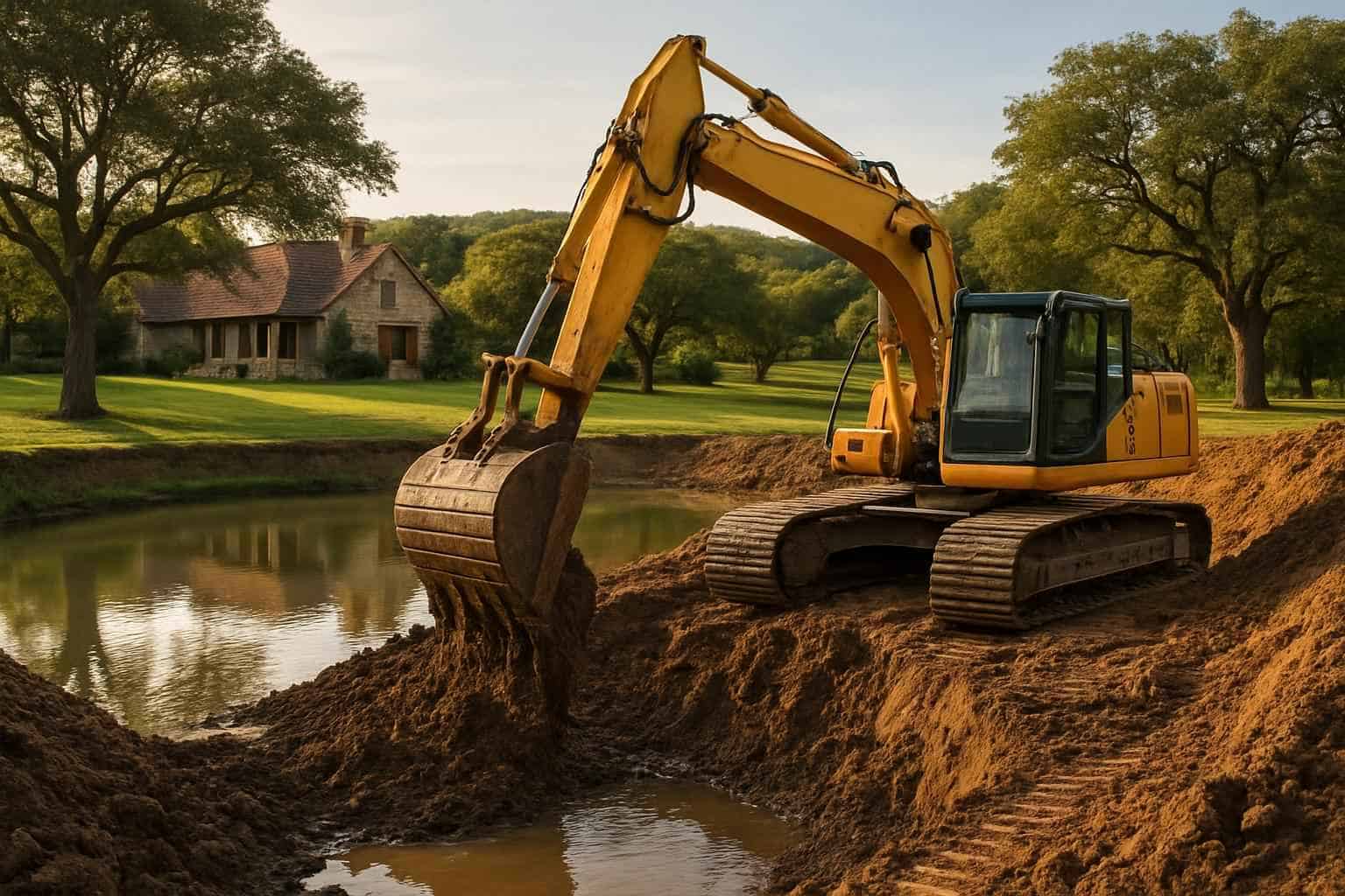 Pond Excavation in Ingram Texas
