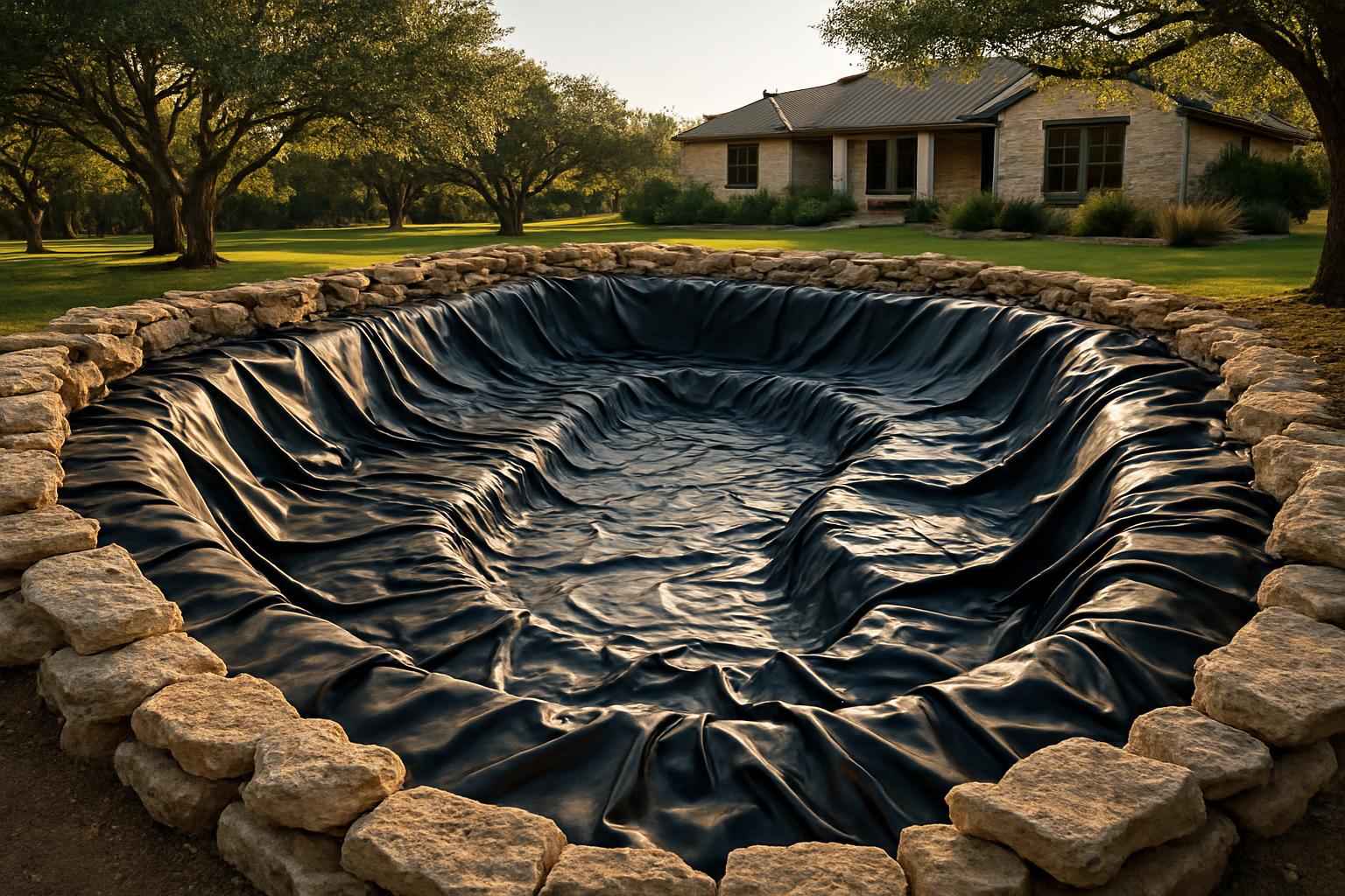 Pond Liner Prep in Blanco Texas