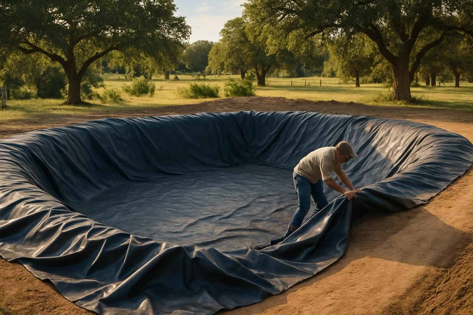 Pond Liner Prep in Camp Verde Texas